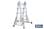 Multi-position Plus ladder | Aluminium | Available with different sizes and rungs | EN 131 Standard | Weight: 150 kilograms - Cofan