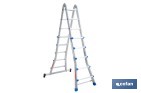 Multi-position Plus ladder | Aluminium | Available with different sizes and rungs | EN 131 Standard | Weight: 150 kilograms - Cofan