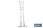 Multi-position Plus ladder | Aluminium | Available with different sizes and rungs | EN 131 Standard | Weight: 150 kilograms - Cofan