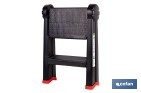 Escalera plegable de 2 peldaños | Superficie antideslizante | Compacta y segura | Carga de hasta 150 kg | Material: PP - Cofan