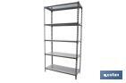 Steel shelving unit | Anthracite | Available with 5 tiers | Galvanised steel | Size: 1,800 X 900 X 400MM - Cofan