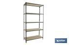 Steel shelving unit | Anthracite | Available with 5 wooden tiers | Size: 1,800 X 900 X 400MM - Cofan