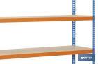 Steel shelving unit | Blue and orange | Available with 4 wooden tiers | Available in different sizes - Cofan