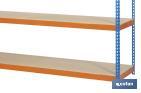 Steel shelving unit | Blue and orange | Available with 4 wooden tiers | Available in different sizes - Cofan