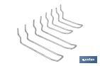 Set of 8 double hooks | Suitable for perforated tool panel | Material: zinc-plated steel - Cofan
