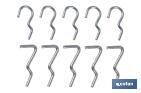 Set of 10 single pegboard hooks | Suitable for perforate tool panels | Available in various sizes | Material: Zinc-plated steel - Cofan