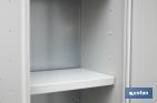 Cleaning cupboard | Multipurpose storage closet with 1 door and 4 shelves | Material: steel | Sizes: 180 x 40 x 40cm - Cofan