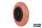 Rueda para carretilla de obra con rodamiento | Fabricada con llanta de ABS impinchable | Para pesos de hasta 120 kg - Cofan