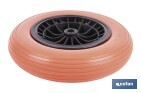 Rueda para carretilla de obra con rodamiento | Fabricada con llanta de ABS impinchable | Para pesos de hasta 120 kg - Cofan