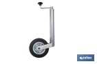 RUEDA JOCKEY DE REMOLQUE 48 MM | CAUCHO SÓLIDO 200 X 50 MM Y ACERO GALVANIZADO CON ALTURA REGULABLE