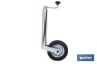 Rueda Jockey de remolque 48 mm | Caucho sólido 200 x 50 mm y acero galvanizado con altura regulable - Cofan
