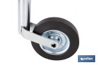 Rueda Jockey de remolque 48 mm | Caucho sólido 200 x 50 mm y acero galvanizado con altura regulable - Cofan