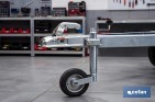 Rueda Jockey de remolque 48 mm | Caucho sólido 200 x 50 mm y acero galvanizado con altura regulable - Cofan