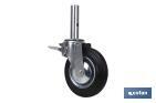 RUEDA GIRATORIA DE ANDAMIO MACHO CON FRENO | MEDIDAS 200 X 46 MM | TUBO MACHO DE Ø 46MM