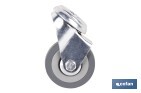 Rueda de goma gris para tornillo pasante | Diámetros desde 30 mm hasta 75 mm | Para pesos desde 25 kg hasta 45 kg - Cofan