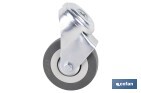 Rueda de goma gris para tornillo pasante | Diámetros desde 30 mm hasta 75 mm | Para pesos desde 25 kg hasta 45 kg - Cofan