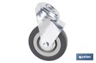 Rueda de goma gris para tornillo pasante | Diámetros desde 30 mm hasta 75 mm | Para pesos desde 25 kg hasta 45 kg - Cofan