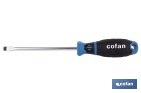 Destornillador plano DIN 5265 modelo Gripforce | Punta magnética y mango antideslizante | Disponible en diferentes tamaños - Cofan