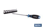 Destornillador flexible con 9 vasos hexagonales Gripforce | Incluye vasos desde SW5 hasta SW13 - Cofan