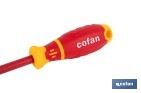 Destornillador plano aislado modelo Gripforce | Conforme a IEC 60900 y GS | Disponible en diferentes tamaños - Cofan