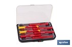 Set de 7 destornilladores aislados modelo Gripforce | Incluye punta Phillips y punta plana | Mango antideslizante - Cofan