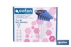 Set de 7 destornilladores hexagonales modelo Gripforce | Mango en T y doble punta | Puntas desde H2 hasta H8 - Cofan