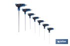 SET DE 7 DESTORNILLADORES HEXAGONALES MODELO GRIPFORCE | MANGO EN T Y DOBLE PUNTA | PUNTAS DESDE H2 HASTA H8