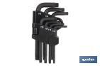 JUEGO DE LLAVES TORX | 6 PIEZAS | CONTIENE T-10, T-15, T-20, T-25, T-27, T-30.