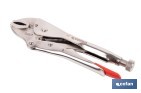Vice grips with curved jaws | With wire cutter | Available in various lengths: from 4" to 10" - Cofan