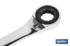 Combination spanner with reversible ratchet | Size from 8 to 32mm | Polished steel - Cofan