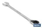 Combination spanner with reversible ratchet | Size from 8 to 32mm | Polished steel - Cofan