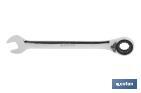 Combination spanner with reversible ratchet | Size from 8 to 32mm | Polished steel - Cofan