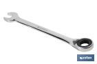 Combination spanner with reversible ratchet | Size from 8 to 32mm | Polished steel - Cofan
