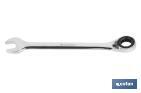 Combination spanner with reversible ratchet | Size from 8 to 32mm | Polished steel - Cofan