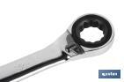 Combination spanner with reversible ratchet | Size from 8 to 32mm | Polished steel - Cofan