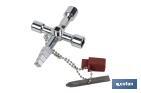 Llave de cabina multifuncional | Aleación de zinc cromada | Ideal para electrotécnica, fontanería | 10 perfiles | Longitud: 8,5 cm - Cofan