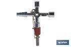 Llave de cabina multifuncional | Aleación de zinc cromada | Ideal para electrotécnica, fontanería | 10 perfiles | Longitud: 8,5 cm - Cofan