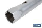 Llave de tubo DIN 896 B | Material: acero endurecido | Doble boca hexagonal | Disponible en diferentes medidas - Cofan