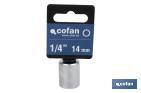 Chiave a bussola metrica 1/4" | 6 facce esagonali | Dimensioni: da 4 a 14 mm - Cofan