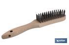 Brosse métallique pour soudures | Plusieurs lignes | Acier avec manche en bois - Cofan