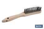 Brosse métallique pour soudures | Plusieurs lignes | Acier avec manche en bois - Cofan