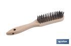 Brosse métallique pour soudures | Plusieurs lignes | Acier avec manche en bois - Cofan