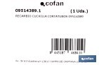 Recambio de cuchilla para tijeras cortatubos multicapa | Material: acero inoxidable | Recubrimiento PTFE | Medidas: 145 x 80 x 1 mm - Cofan