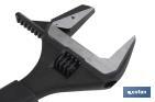 Llave ajustable reversible de gran apertura | Con moleta central. Mango fabricado en goma de gran confort | Medidas 8" (200 mm) - Cofan