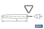 Slim triangular file | Dead smooth model | Available in two sizes | Replaceable and ergonomic handle - Cofan