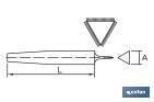 Lima triangolare extra-sottile | Modello Extra Dolce | Due dimensioni disponibili | Manico intercambiabile ed ergonomico - Cofan