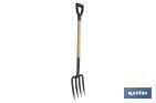 HORCA PARA CAVAR DE ACERO ENDURECIDO | 4 DIENTES | IDEAL PARA JARDINERÍA Y AGRICULTURA | MEDIDAS: 23 X 105 CM
