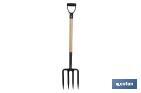 Horca para cavar de acero endurecido | 4 dientes | Ideal para jardinería y agricultura | Medidas: 23 x 105 cm - Cofan