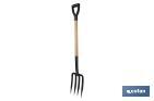 Horca para cavar de acero endurecido | 4 dientes | Ideal para jardinería y agricultura | Medidas: 23 x 105 cm - Cofan
