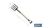 Horca para cavar de acero endurecido | 4 dientes | Ideal para jardinería y agricultura | Medidas: 23 x 105 cm - Cofan